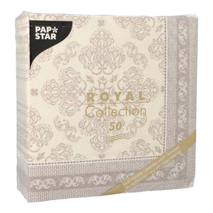 PAPSTAR 50 Servietten "ROYAL Collection" 1/4-Falz 40 x 40 cm mocca