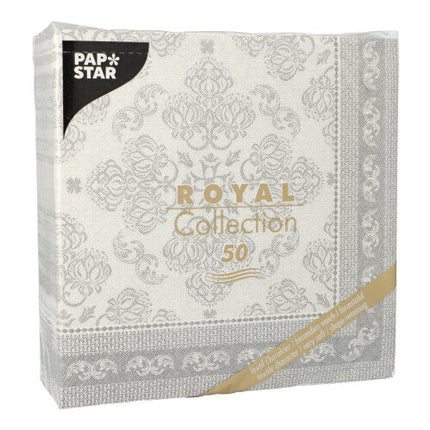 PAPSTAR 50 Servietten "ROYAL Collection" 1/4-Falz 40 x 40 cm grau