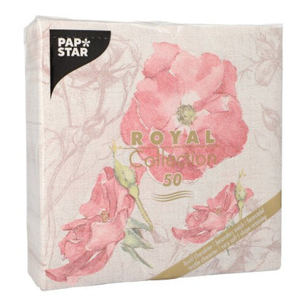 PAPSTAR 50 Servietten "ROYAL Collection" 1/4-Falz 40 x 40 cm rosa