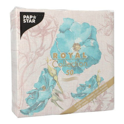 PAPSTAR 50 Servietten "ROYAL Collection" 1/4-Falz 40 x 40 cm türkis