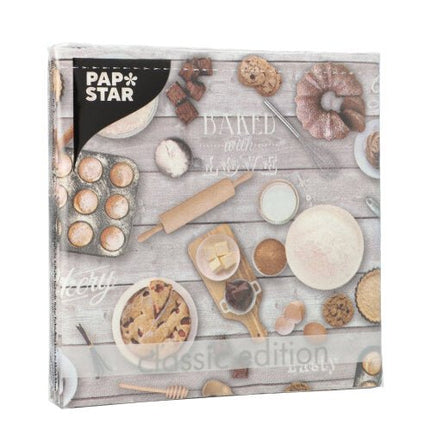 PAPSTAR 20 Servietten, 33 cm x 33 cm 3-lagig 1/4-Falz Design Set 6
