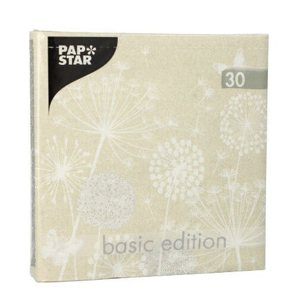 PAPSTAR 30 Servietten, 3-lagig 1/4-Falz 33 cm x 33 cm