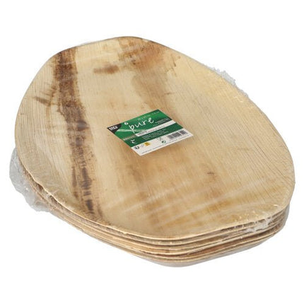 PAPSTAR 6 Tabletts, Palmblatt "pure" oval natur