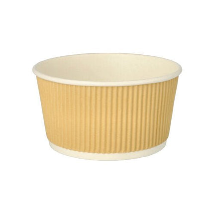 PAPSTAR Suppenbecher rund, braun/weiß, Ripple Wall, 720 ml | Folie (25 Stück)