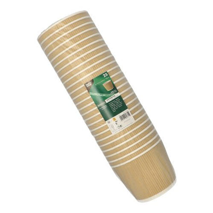 PAPSTAR Suppenbecher rund, braun/weiß, Ripple Wall, 13,5 cm | Folie (25 Stück)