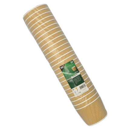 PAPSTAR Suppenbecher rund, 11 cm, braun/weiß, Ripple Wall | Folie (25 Stück)