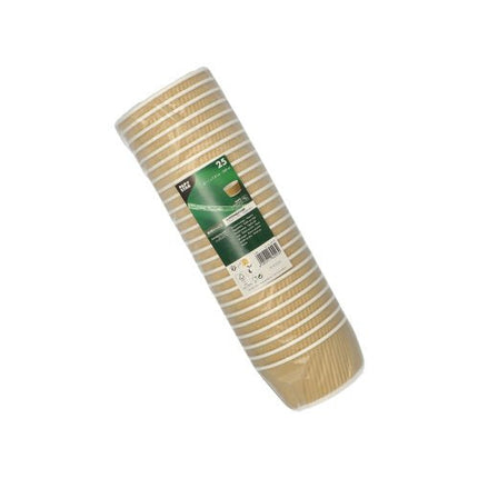 PAPSTAR Suppenbecher rund, braun/weiß, 11 cm, Ripple Wall | Folie (25 Stück)