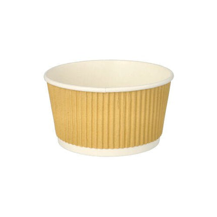 PAPSTAR Suppenbecher rund, braun/weiß, 11 cm, Ripple Wall | Folie (25 Stück)