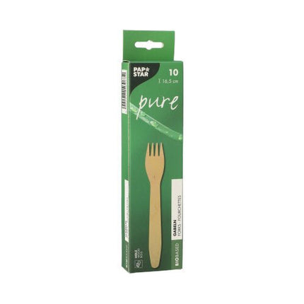 PAPSTAR 10 Gabeln, Holz "pure"