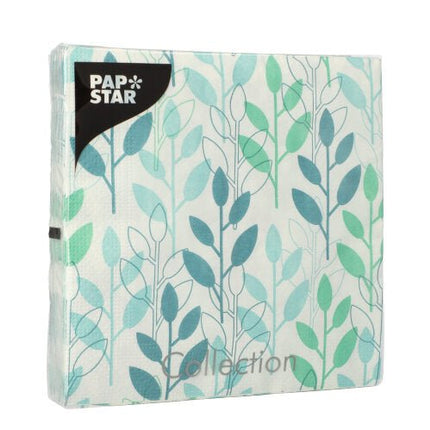 PAPSTAR 20 Servietten, 33 cm x 33 cm 3-lagig 1/4-Falz blau