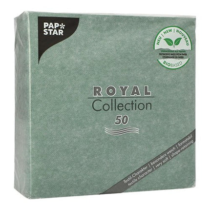PAPSTAR 50 Servietten "ROYAL Collection" 1/4-Falz 40 x 40 cm grün