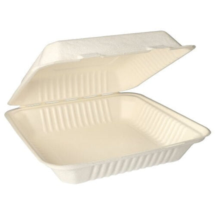 PAPSTAR Menüboxen Zuckerrohr "pure", ungeteilt, 8x25,5 cm | Karton (300 Stück)