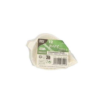 PAPSTAR 12 Fingerfood - Teller, Zuckerrohr "pure", weiss