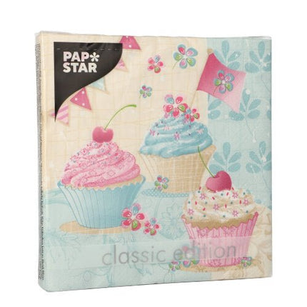 PAPSTAR 20 Servietten, 33 cm x 33 cm 3-lagig 1/4-Falz Design Set 6