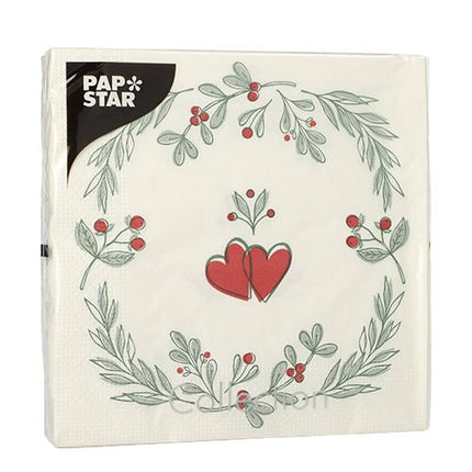 PAPSTAR 20 Servietten, 33 cm x 33 cm 3-lagig 1/4-Falz Design Set 6