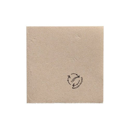 PAPSTAR Servietten 1/4-Falz, 20x20 cm natur, aus recyceltem Papier | Spenderkarton (100 Stück)