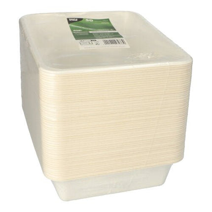 PAPSTAR 50 Siegelschalen Zuckerrohr, PLA beschichtet 4,9 cm x 22,7 cm x 17,8 cm