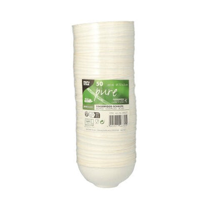PAPSTAR 50 Fingerfood - Schalen, Zuckerrohr "pure" weiss