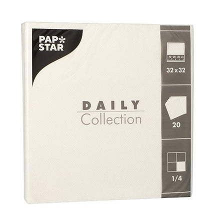 PAPSTAR 20 Servietten "DAILY Collection" 1/4-Falz 32 cm x 32 cm