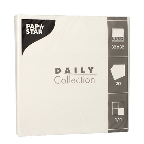PAPSTAR 20 Servietten "DAILY Collection" 1/4-Falz 32 cm x 32 cm