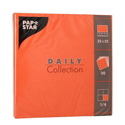 PAPSTAR 20 Servietten "DAILY Collection" 1/4-Falz 32 cm x 32 cm