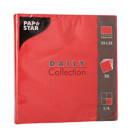 PAPSTAR 20 Servietten "DAILY Collection" 1/4-Falz 32 cm x 32 cm