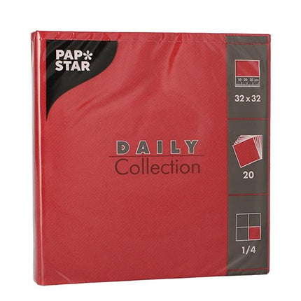 PAPSTAR 20 Servietten "DAILY Collection" 1/4-Falz 32 cm x 32 cm