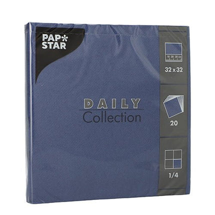 PAPSTAR 20 Servietten "DAILY Collection" 1/4-Falz 32 cm x 32 cm