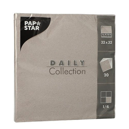 PAPSTAR 20 Servietten "DAILY Collection" 1/4-Falz 32 cm x 32 cm