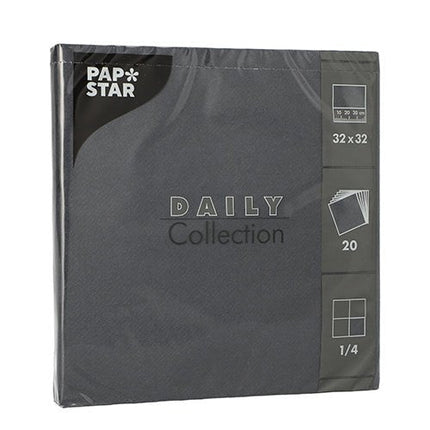 PAPSTAR 20 Servietten "DAILY Collection" 1/4-Falz 32 cm x 32 cm