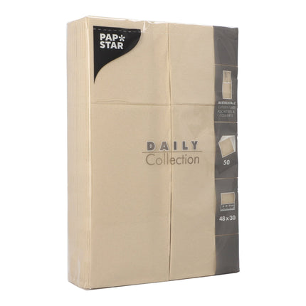 PAPSTAR 50 Servietten "DAILY Collection" 48 cm x 30 cm mit Besteckfalz
