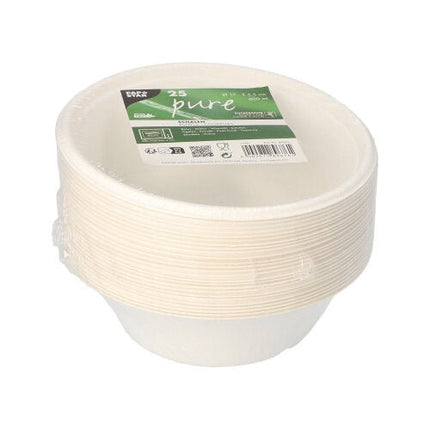 PAPSTAR 25 Schalen, Zuckerrohr "pure" Ø 17 cm