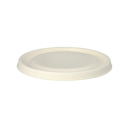 PAPSTAR Deckel für Zuckerrohrschalen Ø 17 cm, weiß, "pure" | Folie (25 Stück)