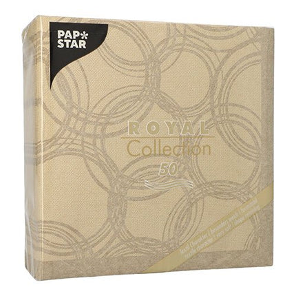 PAPSTAR 50 Servietten "ROYAL Collection" 1/4-Falz 40 x 40 cm sand