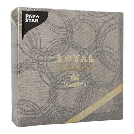 PAPSTAR 50 Servietten "ROYAL Collection" 1/4-Falz 40 x 40 cm grau