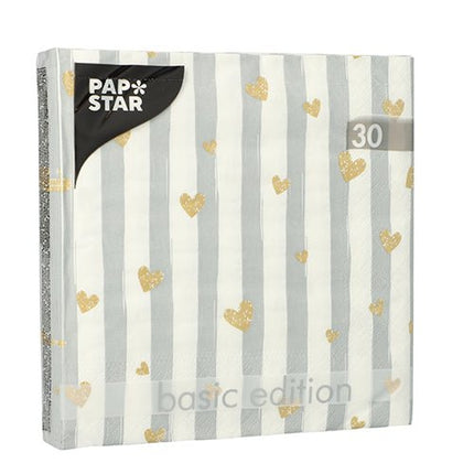 PAPSTAR 30 Servietten, 3-lagig 1/4-Falz 33 cm x 33 cm