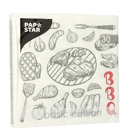 PAPSTAR 30 Servietten, 3-lagig 1/4-Falz 33 cm x 33 cm
