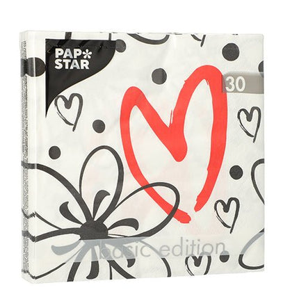 PAPSTAR 30 Servietten, 3-lagig 1/4-Falz 33 cm x 33 cm