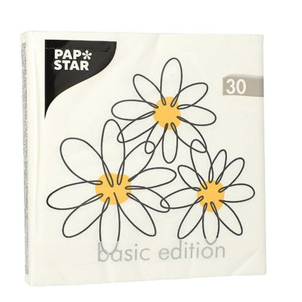 PAPSTAR 30 Servietten, 3-lagig 1/4-Falz 33 cm x 33 cm