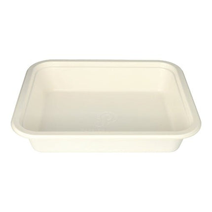 PAPSTAR Gastronorm-Behälter GN 1/2, Zuckerrohr, eckig, weiß | Packung (1 Stück)