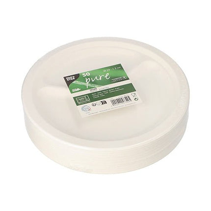 PAPSTAR 50 Teller, Zuckerrohr "pure" weiss