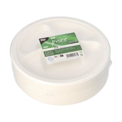 PAPSTAR 50 Teller, Zuckerrohr "pure" weiss