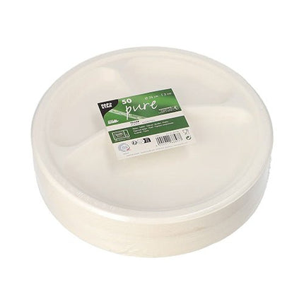 PAPSTAR 50 Teller, Zuckerrohr "pure" weiss