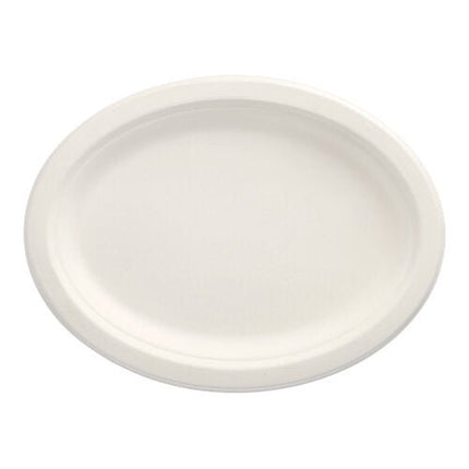 PAPSTAR 12 Teller, Zuckerrohr "pure" oval