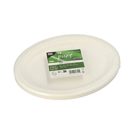PAPSTAR 12 Teller, Zuckerrohr "pure" oval