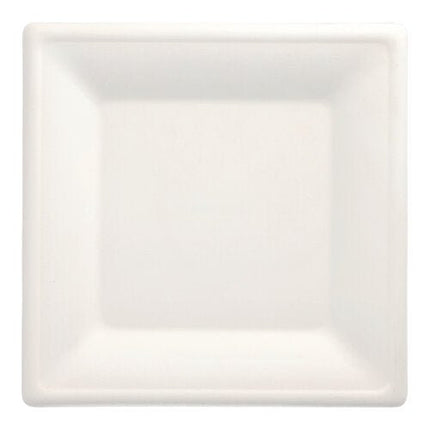 PAPSTAR 12 Teller, Zuckerrohr "pure" eckig, weiss