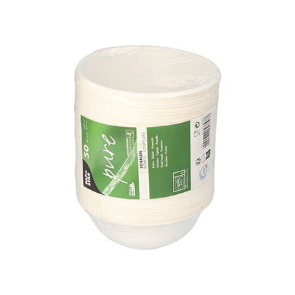 PAPSTAR 50 Schalen, Zuckerrohr "pure" weiss