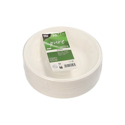 PAPSTAR 50 Schalen, Zuckerrohr "pure" weiss