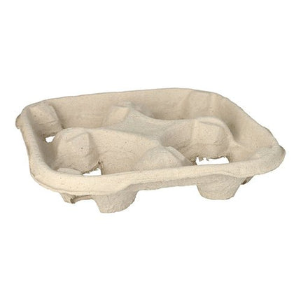 PAPSTAR Tragetabletts "To Go", natur, 4,7x22,4 cm für Becher | Folie (110 Stück)