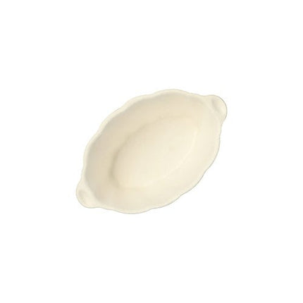 PAPSTAR Fingerfood Schalen Zuckerrohr, 3x9,5x6 cm, weiß, "Wave" | Folie (50 Stück)